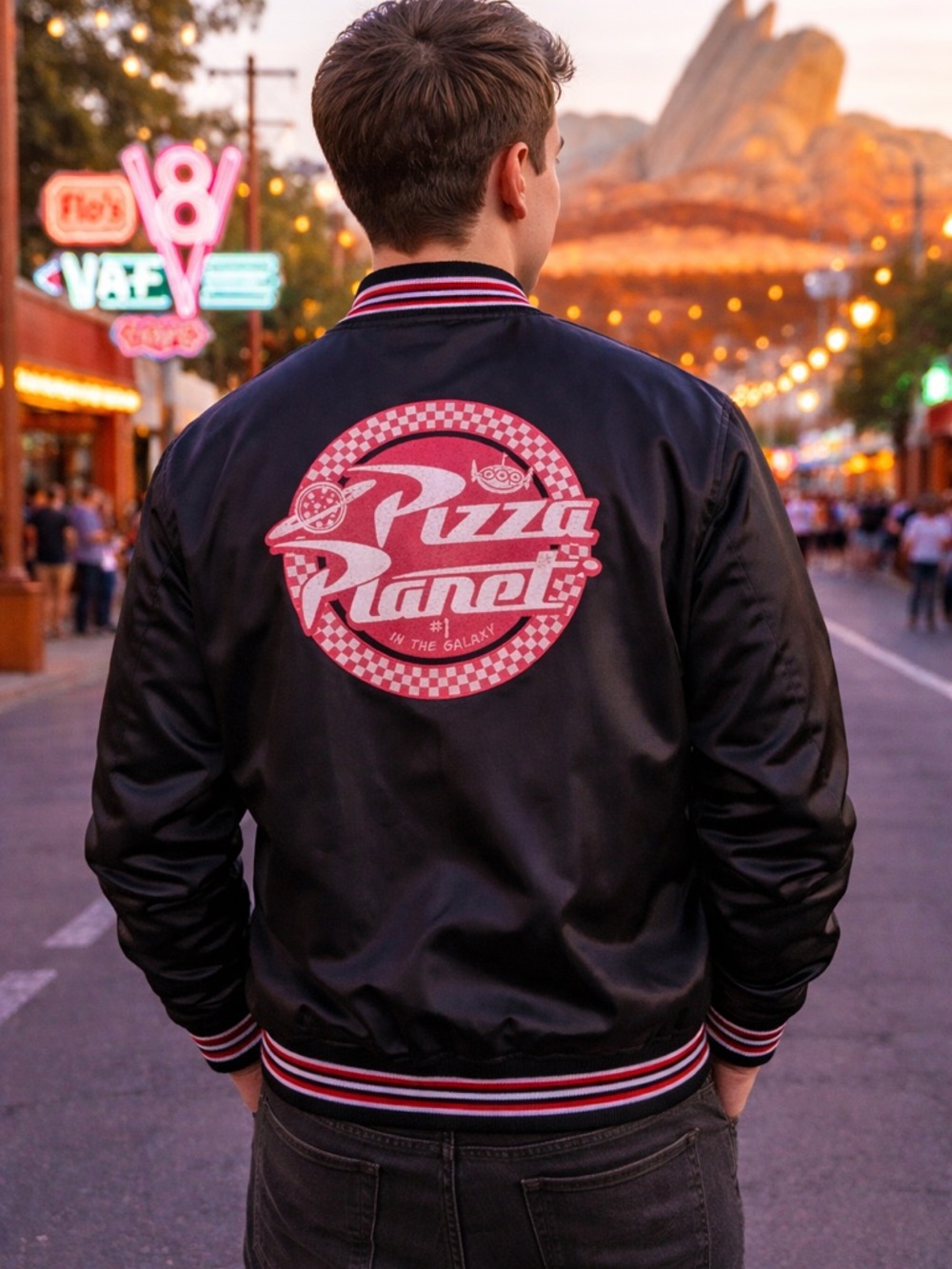 Disney Pizza Planet Bomber Unisex Jacket by Junk Food Toy Story Size XL NWOT